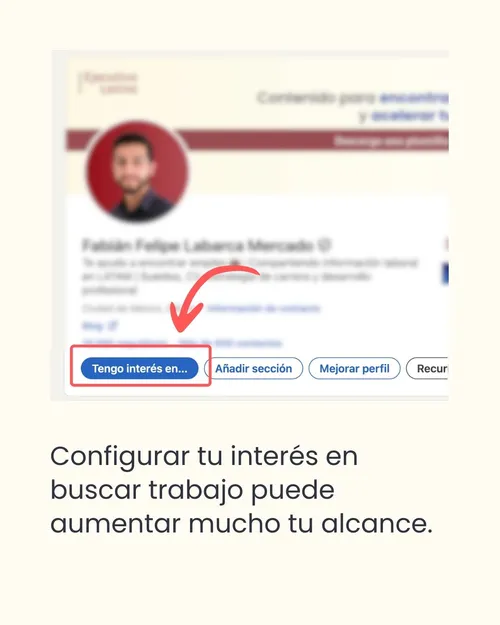 Sección de interés en LinkedIn