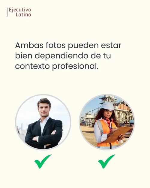 La forma en que te vistes en tu foto de perfil puede ser diferente dependiendo del contexto laboral en el que te desempeñas.