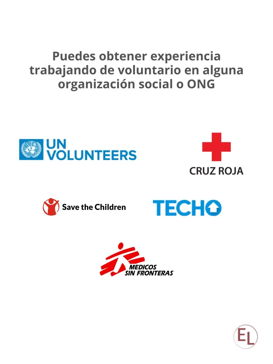 Se puede obtener experiencia trabajando dentro de ONGS