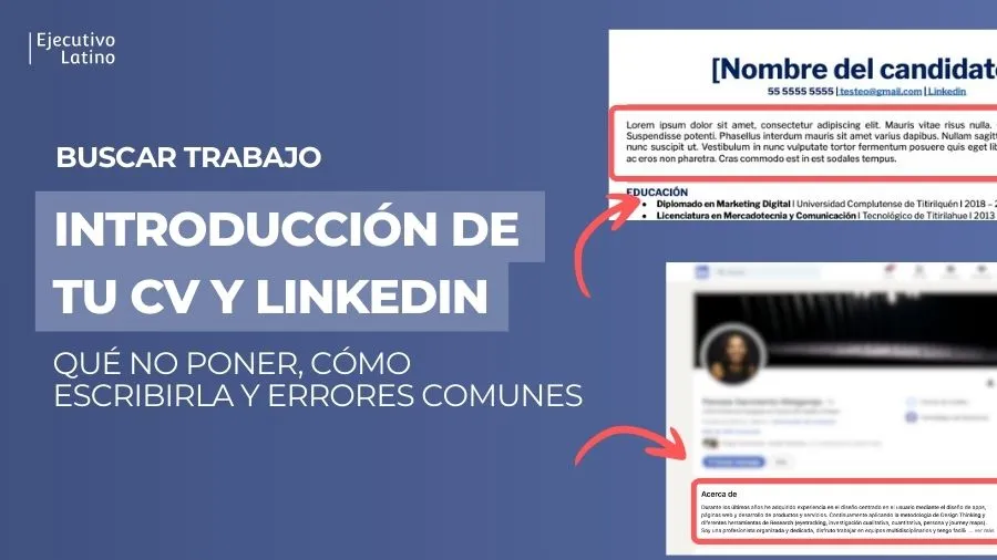 Foto de portada para el post que explica cómo escribir la introducción del CV y Acerca de en LinkedIn